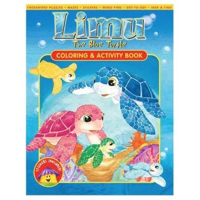 "Limu The Blue Turtle" Children's Coloring and Activity Book with Stickers - Book - Leilanis Attic