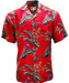 Magnum PI "Jungle Bird" Mens Red Rayon Hawaiian Shirt - Aloha Shirt - Mens - Leilanis Attic