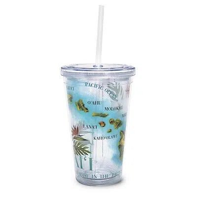 Map 16 oz. Travel Tumbler with Straw - Mug - Leilanis Attic