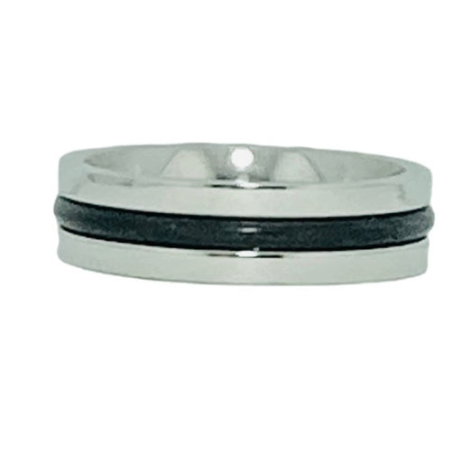 Men's 6mm Surgical Steel Ring, Single Center Rubber Inlay - Ring - Leilanis Attic