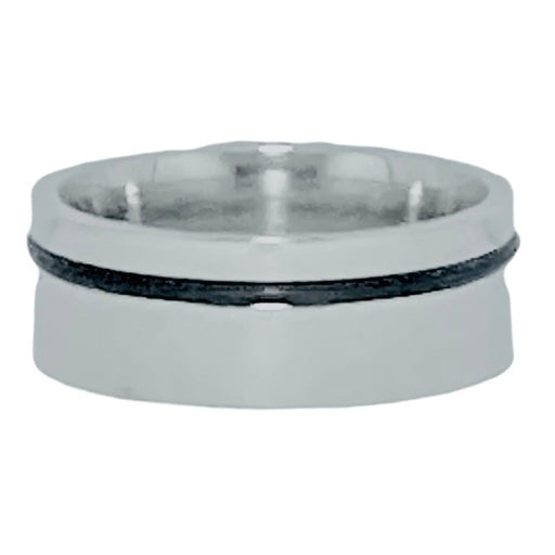 Men's 8mm Surgical Steel Ring, Single Edge Rubber Inlay - Ring - Leilanis Attic