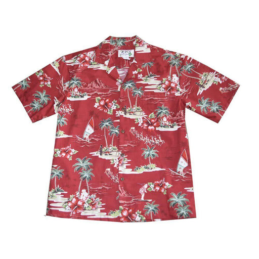 Men's Christmas Hawaiian Shirt - Surfin' Santa - Aloha Shirt - Mens - Leilanis Attic