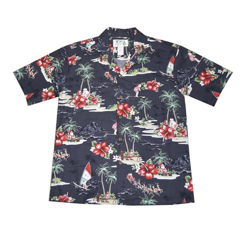 Men's Christmas Hawaiian Shirt - Surfin' Santa - Aloha Shirt - Mens - Leilanis Attic