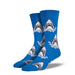 Men's "Shark Attack" Size 10 - 13 Socks, Blue - Socks - Leilanis Attic