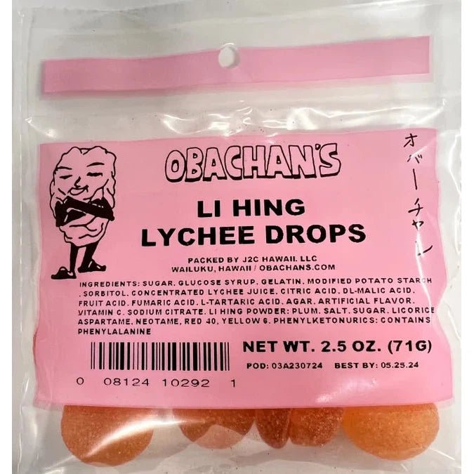 Obachan's - Li Hing Lychee Drops - Candy - Leilanis Attic