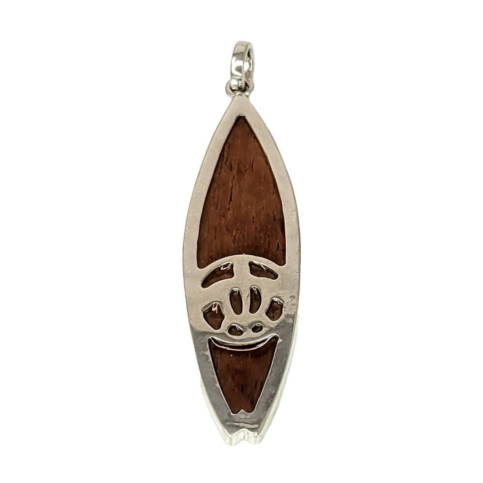 Petro Honu Surfboard Pendant with Hawaiian Koa Wood Inlay - Pendant - Leilanis Attic