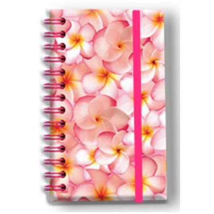 "Pink Plumerias" Small Notebook with Elastic Band Notebook - Stationery - Leilanis Attic