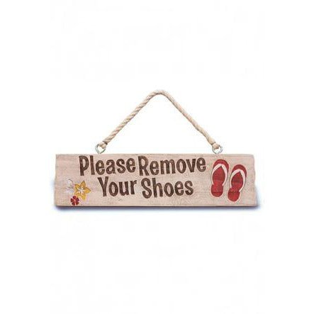 "Please Remove Your Shoes" Wooden Hanging Sign - Sign - Leilanis Attic