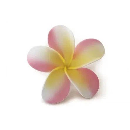 Plumeria Foam Hair Clip, Pink and Yellow - Hair Accessories - Leilanis Attic