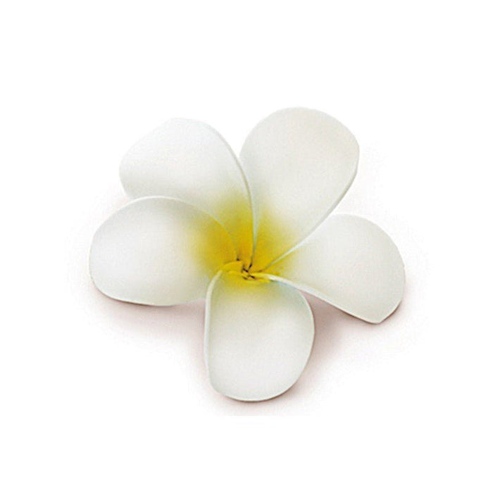 Plumeria Foam Hair Clip, White and Yellow - Hair Accessories - Leilanis Attic