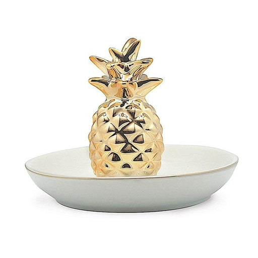 Porcelain Gold Pineapple Trinket Dish - Nick - Nacks - Leilanis Attic