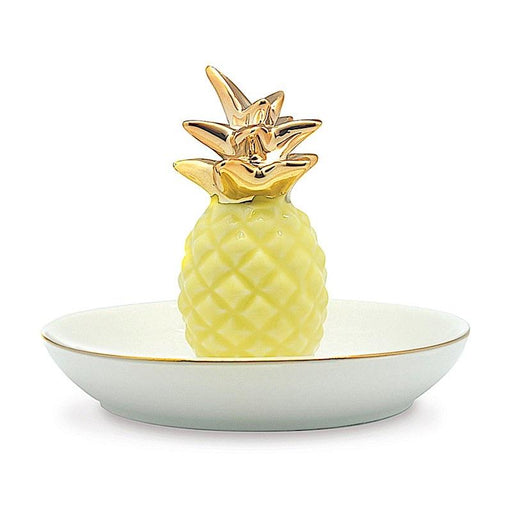 Porcelain Yellow Pineapple Trinket Dish - Nick - Nacks - Leilanis Attic