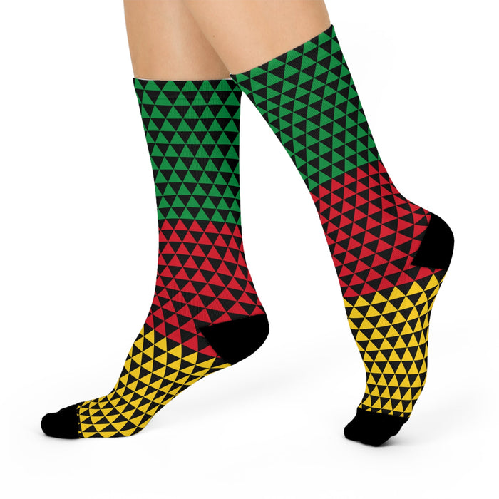 Rasta Triangle Tribal Socks - Unisex - All Over Prints - Leilanis Attic