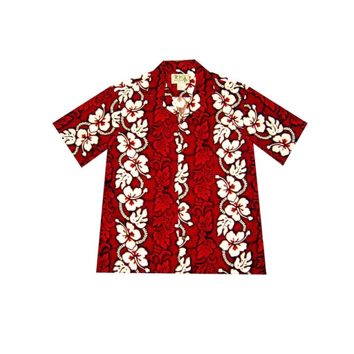 Red Aloha Shirt with White Hibiscus - Aloha Shirt - Mens - Leilanis Attic