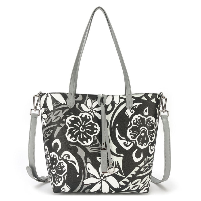 Reversible Tote Nancy Small Honu Black - Purse - Leilanis Attic