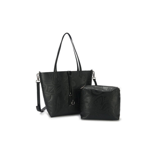 Reversible Tote Nancy Small Tiare Infinity Embossed Black - Purse - Leilanis Attic