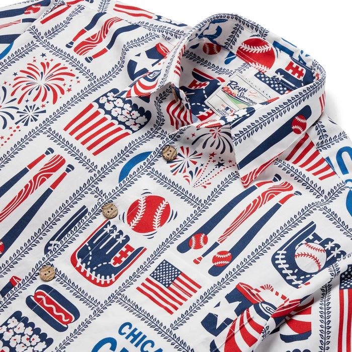 Reyn Spooner - Chicago Cubs MLB Americana Our MLB® Americana Aloha Shirt - White - Aloha Shirt - Mens - Leilanis Attic