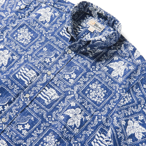 Reyn Spooner "Lahaina Sailor" Navy Button Down Men's Hawaiian Shirt - Aloha Shirt - Mens - Leilanis Attic