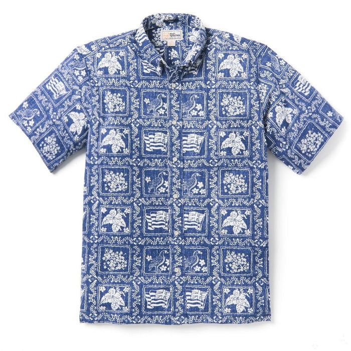 Reyn Spooner "Lahaina Sailor" Navy Button Down Men's Hawaiian Shirt - Aloha Shirt - Mens - Leilanis Attic