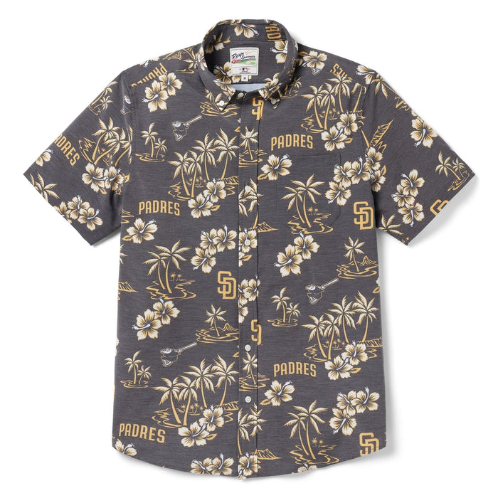 Reyn Spooner - San Diego Padres Game Day Performance Button Front - Brown - Aloha Shirt - Mens - Leilanis Attic