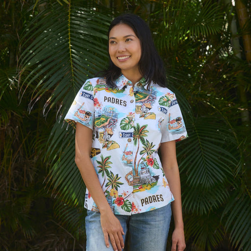 Reyn Spooner - Womens San Diego Padres Scenic Button Front - Aloha Shirt - Mens - Leilanis Attic