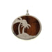 Round Palm Trees Pendant with Hawaiian Koa Wood Inlay - Pendant - Leilanis Attic