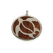 Round Petro Honu Pendant with Hawaiian Koa Wood Inlay - Pendant - Leilanis Attic