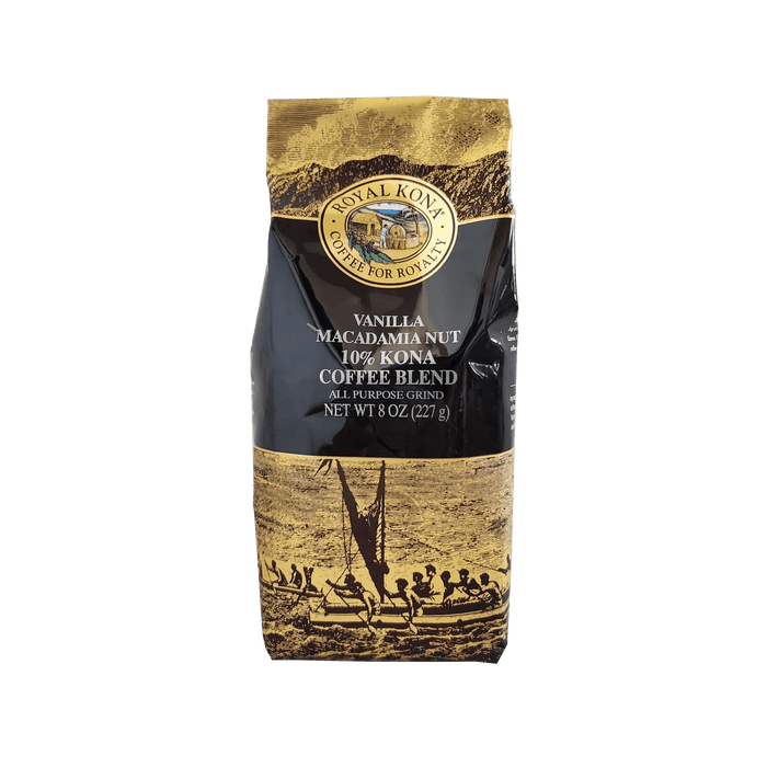 Royal Kona Coffee - Vanilla Macadamia Nut 10% Kona Coffee Blend 8 oz - Food - Leilanis Attic