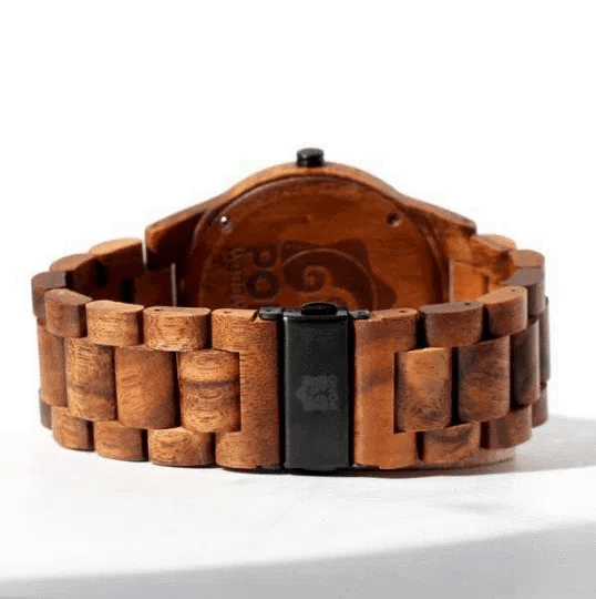 Solid Hawaiian Koa Wood Men's Round Pono Watch - Jewelry - Leilanis Attic