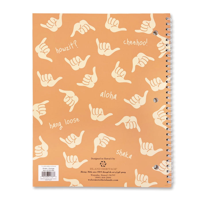 Spiral Notebook,Shaka - Orange - Notebook - Leilanis Attic