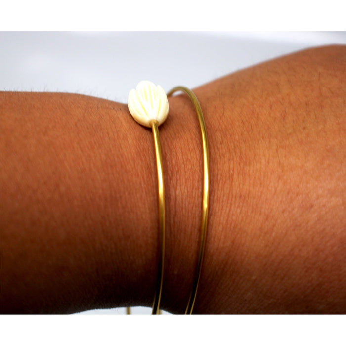 Stainless Steel Pikake Bangles - Bangle - Leilanis Attic