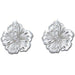 Sterling Silver 12MM Hibiscus with Clear CZ Earrings - Jewelry - Leilanis Attic