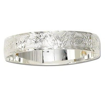 Sterling Silver 12mm Hawaiian Sea Turtle Design Bangle with Plain Edge - Jewelry - Leilanis Attic