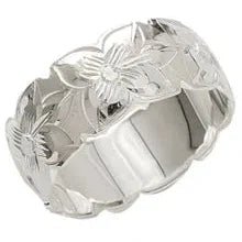 Sterling Silver 15mm Hawaiian Plumeria Ring with Cut - Out Edge - Ring - Leilanis Attic