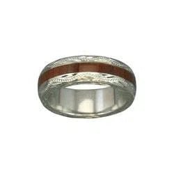 Sterling Silver Hawaiian Koa Wood Lady's Eternity 6mm Ring - Jewelry - Leilanis Attic