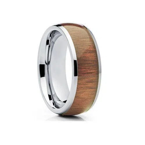 Sterling Silver Hawaiian Koa Wood Wedding Ring Band - Jewelry - Leilanis Attic