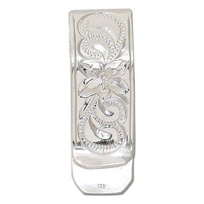 Sterling Silver Hawaiian Plumeria and Scroll Design Money Clip - Accessories - Leilanis Attic