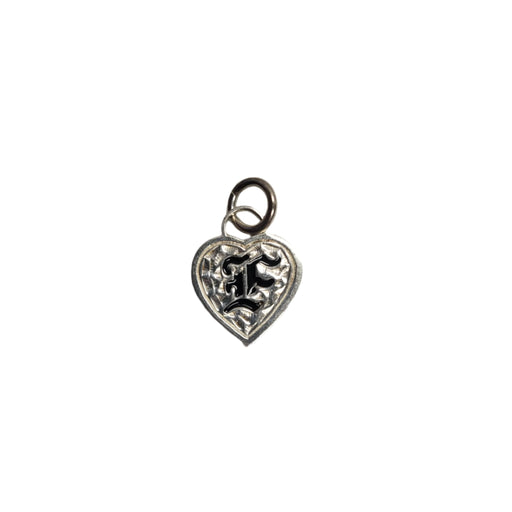 Sterling Silver Heart with Black Enamel Initial Pendant - Jewelry - Leilanis Attic