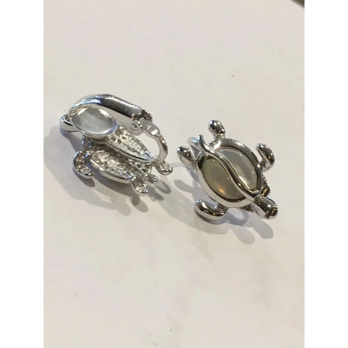 Sterling Silver Honu with Mother of Pearl Clip-On Earrings - Jewelry - Leilanis Attic