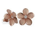 Sterling Silver Rose Gold and Rhodium Plated Plumeria CZ Post Earrings - Jewelry - Leilanis Attic