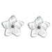 Sterling Silver White Sand CZ Plumeria Pierced Earrings - Jewelry - Leilanis Attic