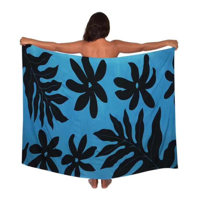 Tahitian Garden - Capri/Black - Pareo - Pareo - Leilanis Attic