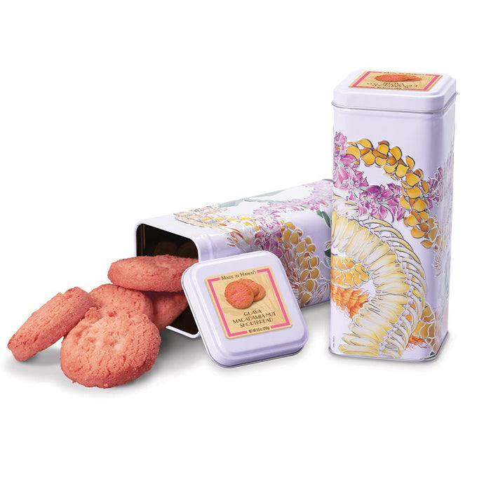 Tall Cookie Tin, Guava Macadamia Nut Shortbread - Leilanis Attic