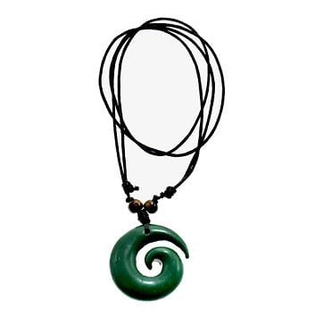 Tribal Faux Jade Pendant Necklace - Jewelry - Leilanis Attic