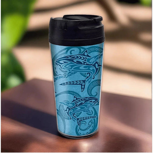 "Tribal Shark" 16oz Thermal Tumbler - Tumbler - Leilanis Attic