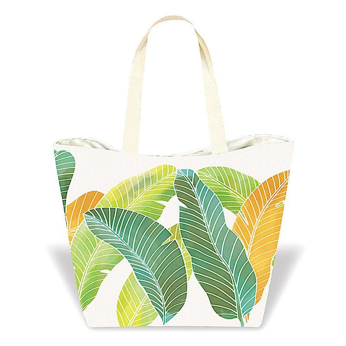 Tropical Beach Tote , Tropical Leaves - Green - Tote Bag - Leilanis Attic