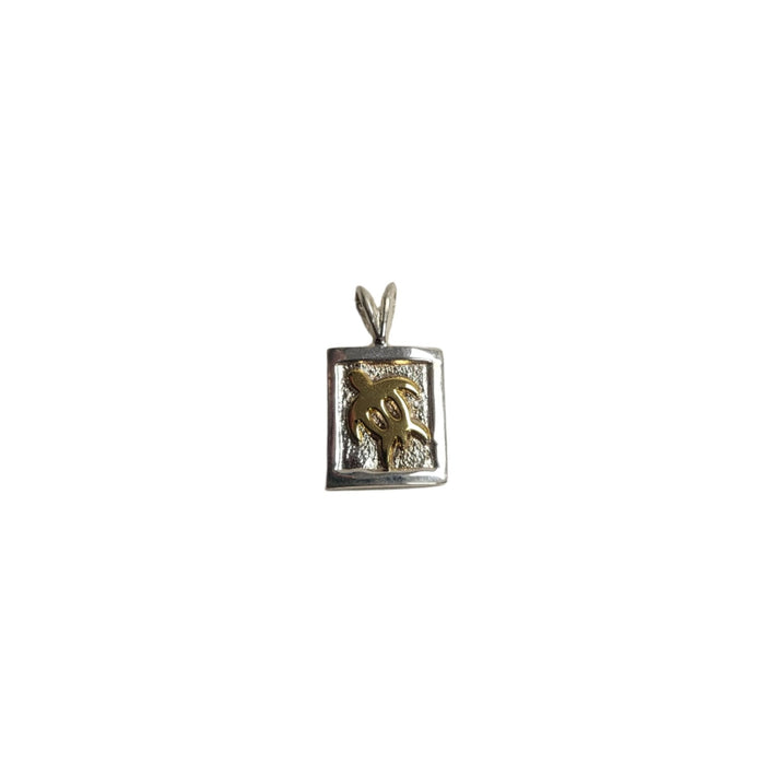 Two Tone Quilt Honu 10mm Square Pendant - Jewelry - Leilanis Attic