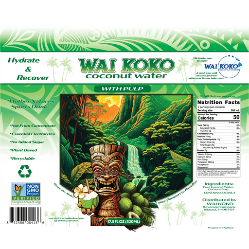 Wai Koko Coconut Water - With Pulp - Coconut Water - Leilanis Attic
