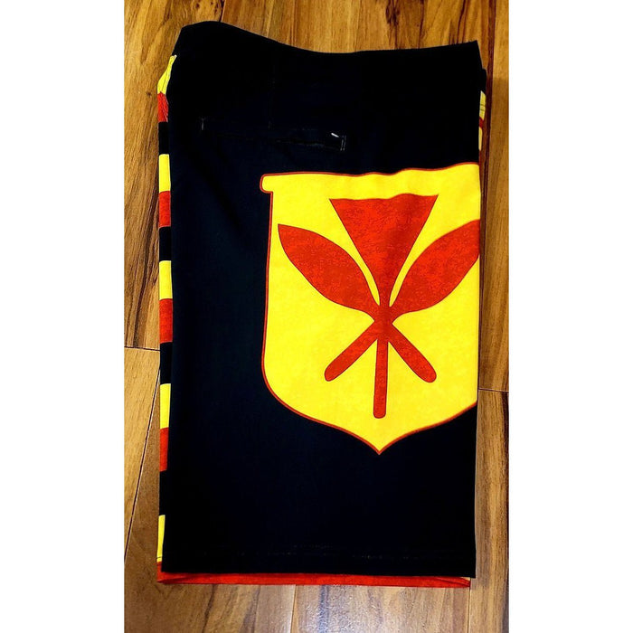 Wailoa “Red/Yellow Kanaka Symbol” Board Shorts - Board Shorts - Mens - Leilanis Attic