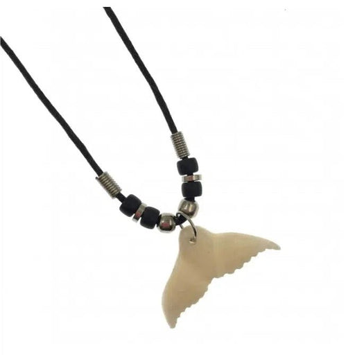 Whale Tail Pendant With Black Cord Necklace - Jewelry - Leilanis Attic